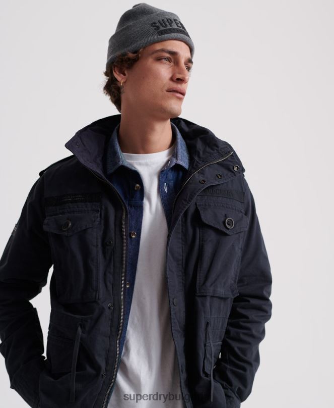 Superdry облекло N00H4719 военноморски флот мъже полево яке за новобранец
