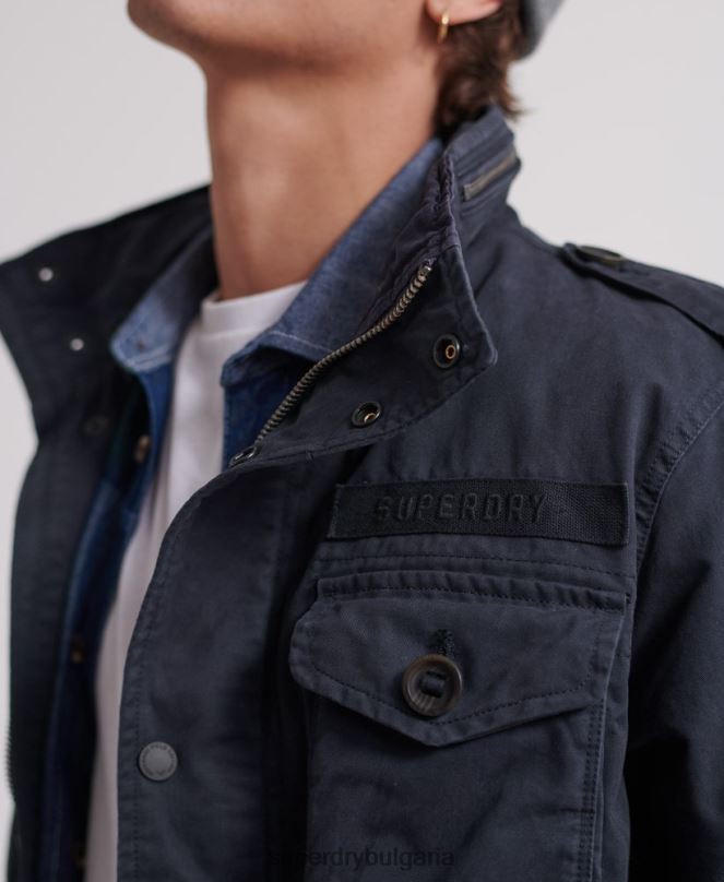 Superdry облекло N00H4719 военноморски флот мъже полево яке за новобранец