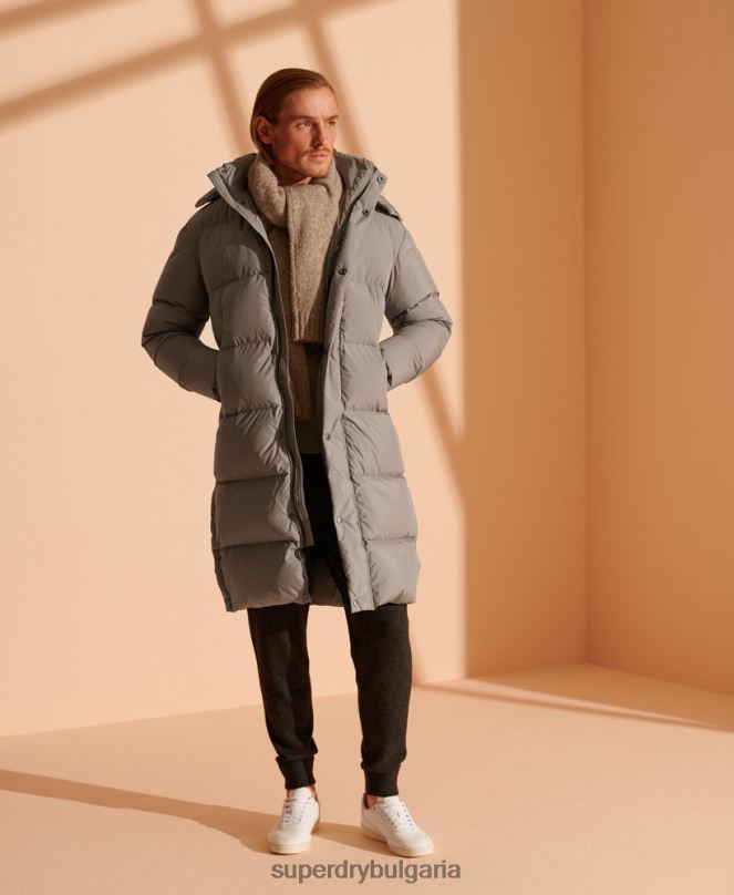 Superdry облекло N00H4720 светло сив мъже ограничено издание рециклирано пухено яке