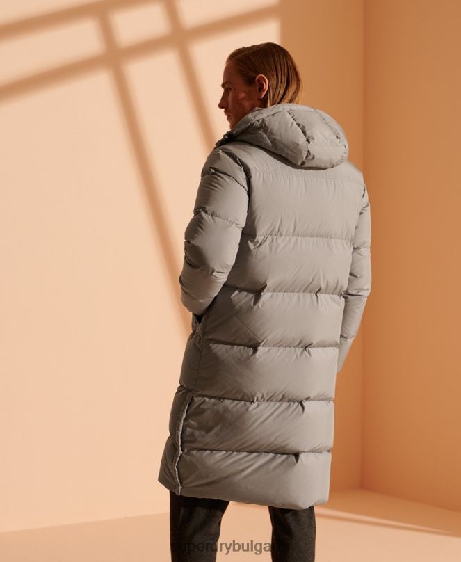 Superdry облекло N00H4720 светло сив мъже ограничено издание рециклирано пухено яке
