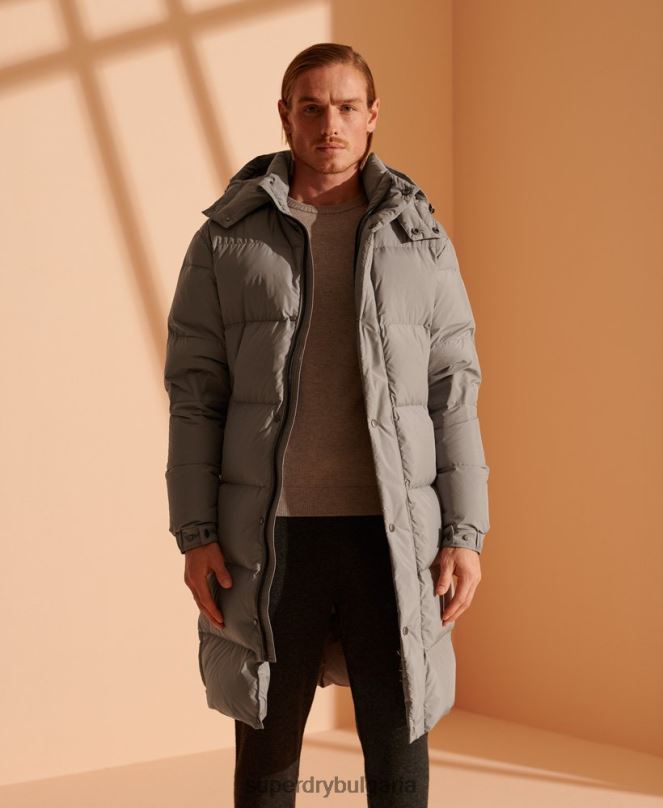 Superdry облекло N00H4720 светло сив мъже ограничено издание рециклирано пухено яке