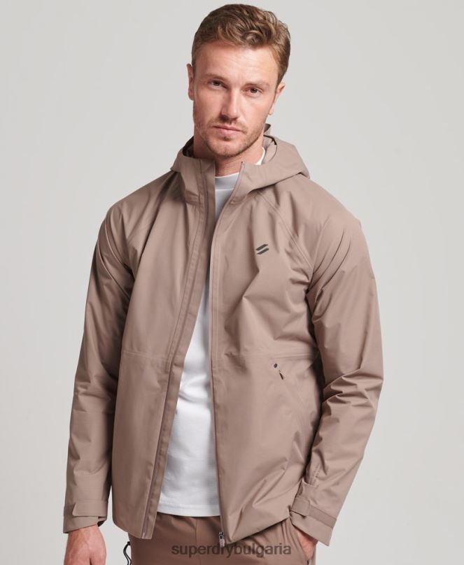 Superdry облекло N00H4723 кафяво мъже водоустойчиво яке