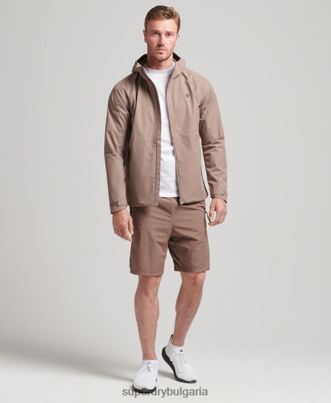 Superdry облекло N00H4723 кафяво мъже водоустойчиво яке