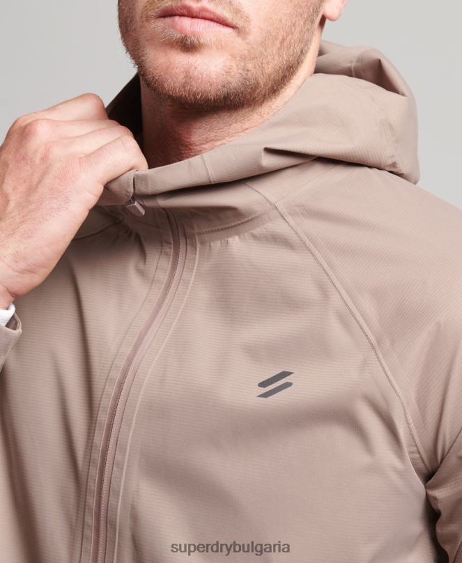 Superdry облекло N00H4723 кафяво мъже водоустойчиво яке