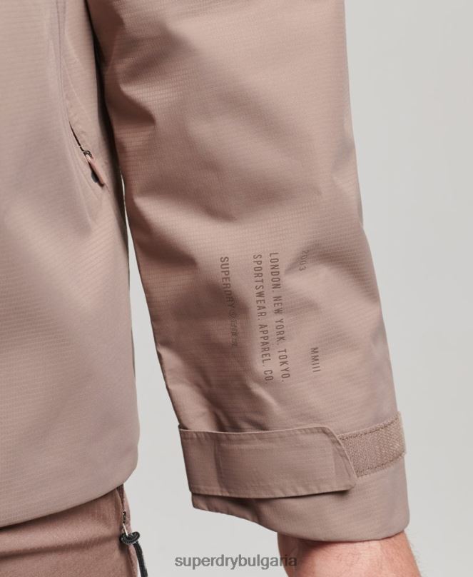Superdry облекло N00H4723 кафяво мъже водоустойчиво яке
