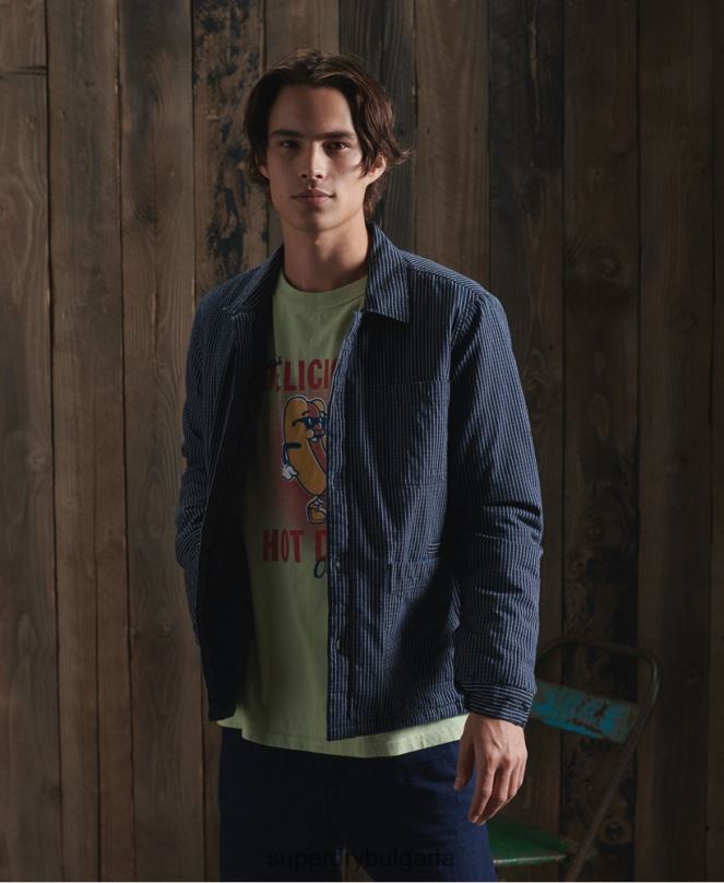 Superdry облекло N00H4724 син мъже лимитирано издание на артистично яке със суха подплата