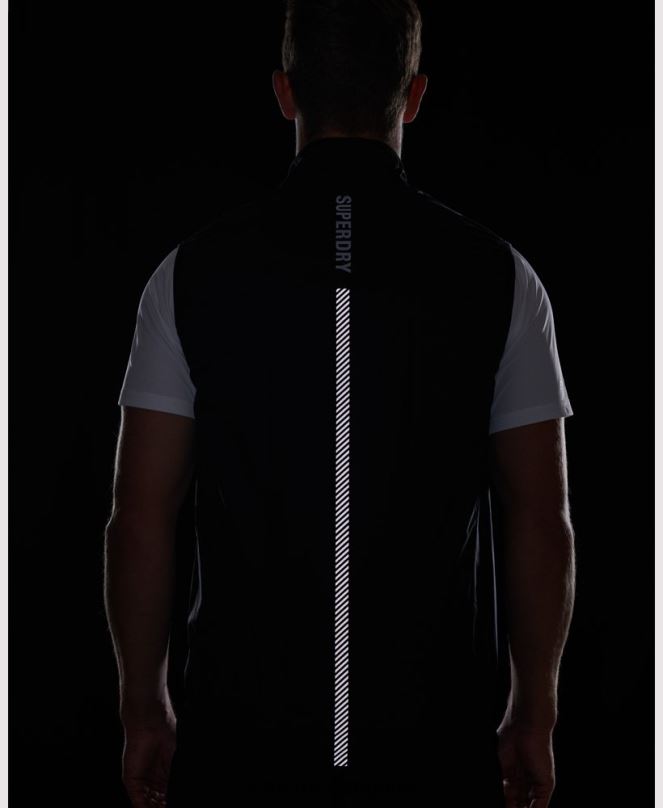 Superdry облекло N00H4726 черен мъже run lightweight wind gilet