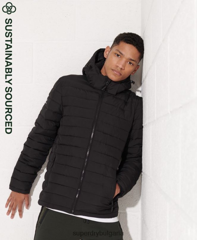 Superdry облекло N00H4729 черен мъже яке fuji с качулка