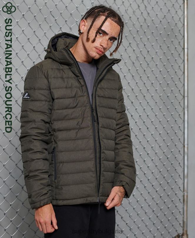 Superdry облекло N00H4731 тъмно сив мъже яке fuji с качулка