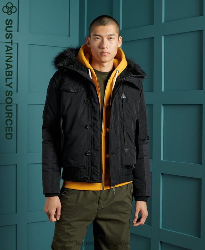 Superdry облекло N00H4732 черен мъже спасително бомбардировъчно яке chinook