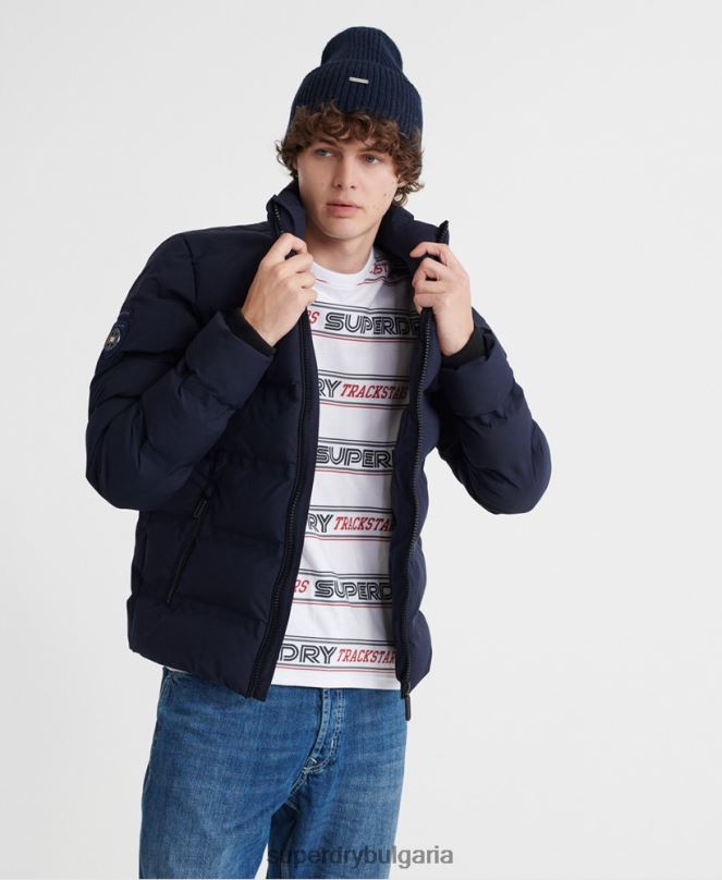 Superdry облекло N00H4735 военноморски флот мъже върховно яке с юрган с радар