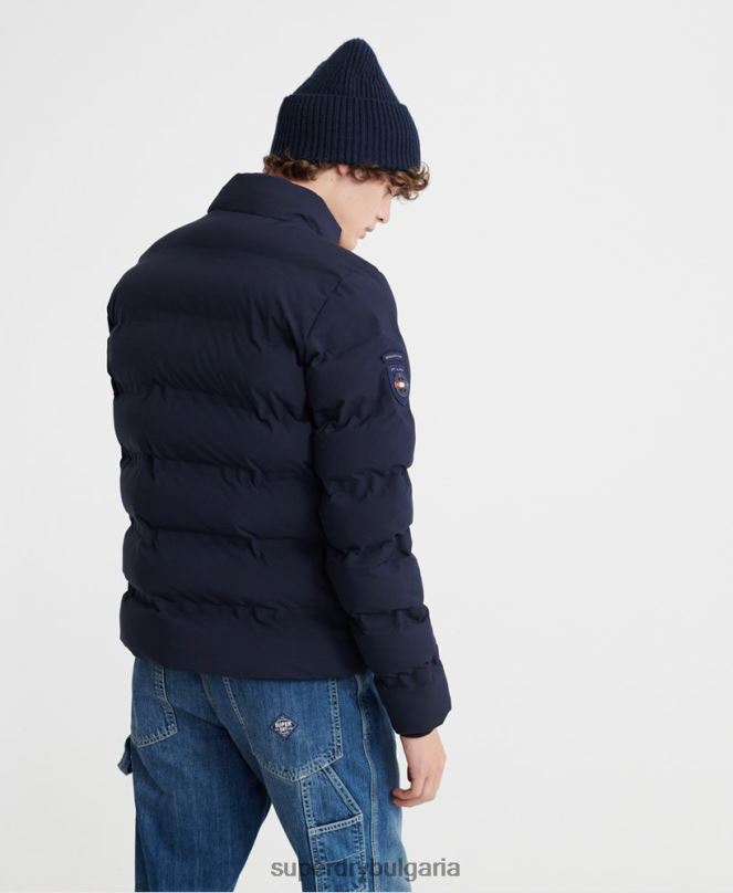 Superdry облекло N00H4735 военноморски флот мъже върховно яке с юрган с радар