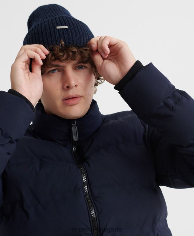 Superdry облекло N00H4735 военноморски флот мъже върховно яке с юрган с радар