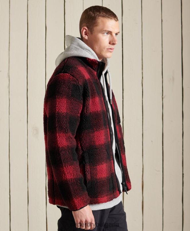 Superdry облекло N00H4744 червен мъже яке за работно облекло шерпа