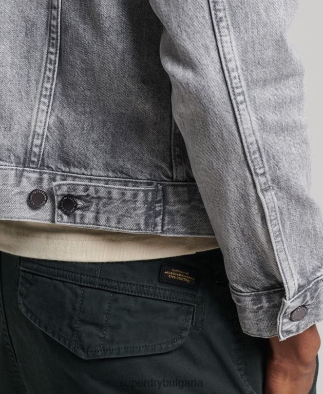 Superdry облекло N00H4745 сиво мъже яке за шофьор на камион