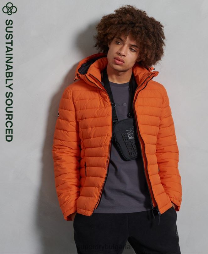 Superdry облекло N00H4747 оранжево мъже яке fuji с качулка