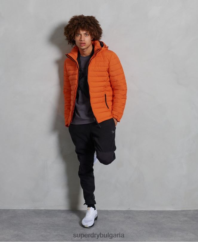 Superdry облекло N00H4747 оранжево мъже яке fuji с качулка