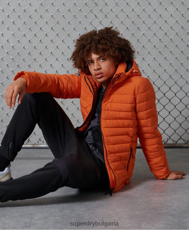 Superdry облекло N00H4747 оранжево мъже яке fuji с качулка