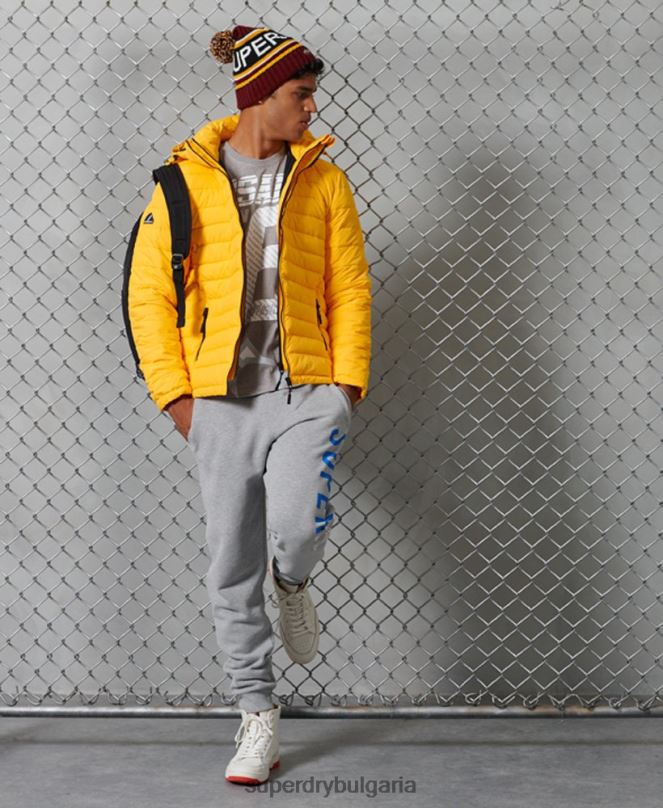 Superdry облекло N00H4748 жълто мъже яке fuji с качулка