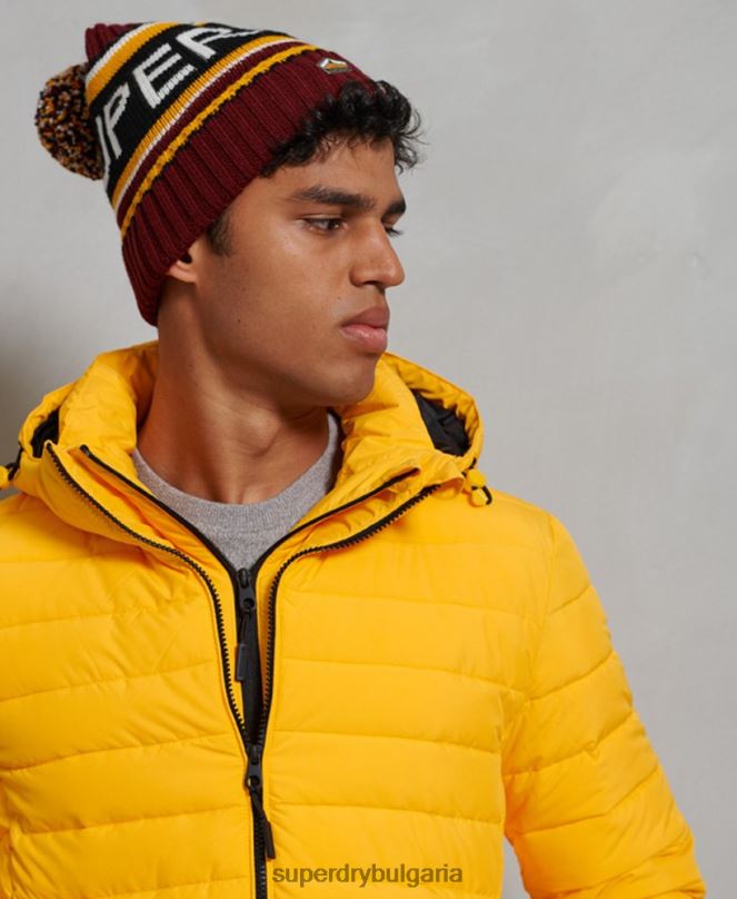 Superdry облекло N00H4748 жълто мъже яке fuji с качулка