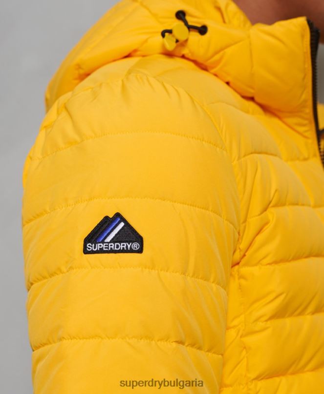 Superdry облекло N00H4748 жълто мъже яке fuji с качулка