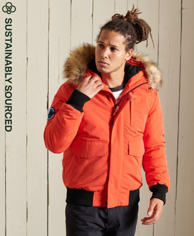 Superdry облекло N00H4749 оранжево мъже бомбър яке Everest