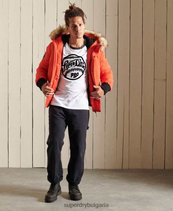 Superdry облекло N00H4749 оранжево мъже бомбър яке Everest