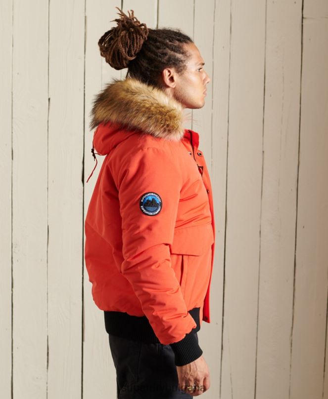 Superdry облекло N00H4749 оранжево мъже бомбър яке Everest
