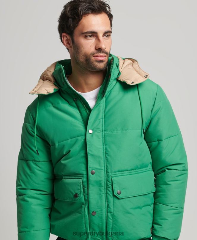 Superdry облекло N00H4750 зелено мъже планинско пухено яке