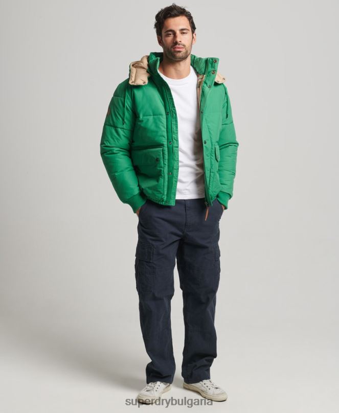 Superdry облекло N00H4750 зелено мъже планинско пухено яке