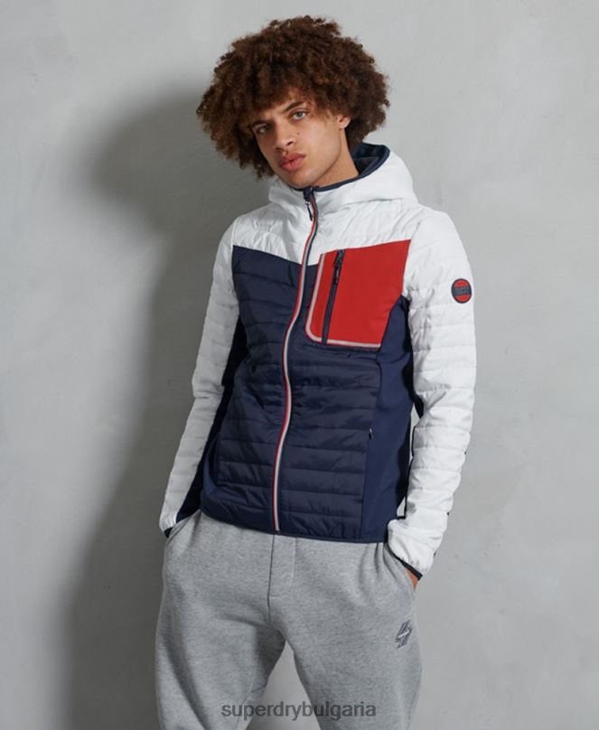Superdry облекло N00H4751 бяло мъже ежедневно яке с конвекция