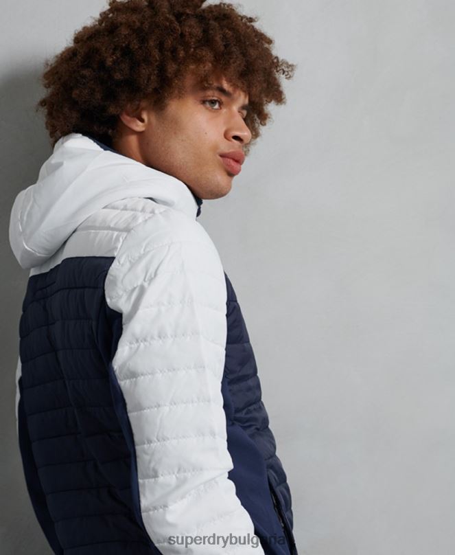 Superdry облекло N00H4751 бяло мъже ежедневно яке с конвекция