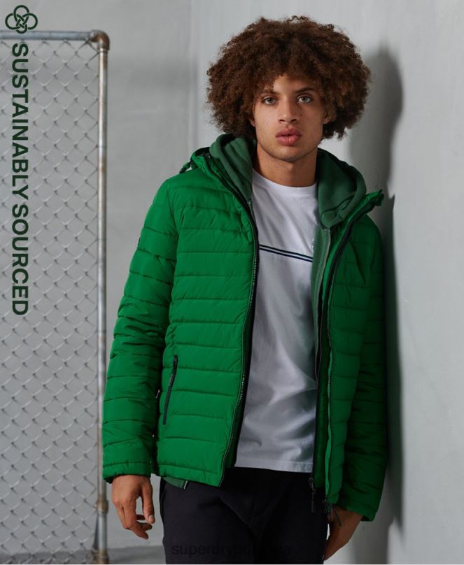 Superdry облекло N00H4752 зелено мъже яке fuji с качулка