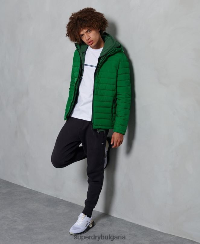 Superdry облекло N00H4752 зелено мъже яке fuji с качулка