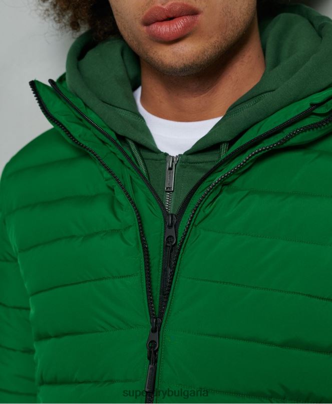 Superdry облекло N00H4752 зелено мъже яке fuji с качулка
