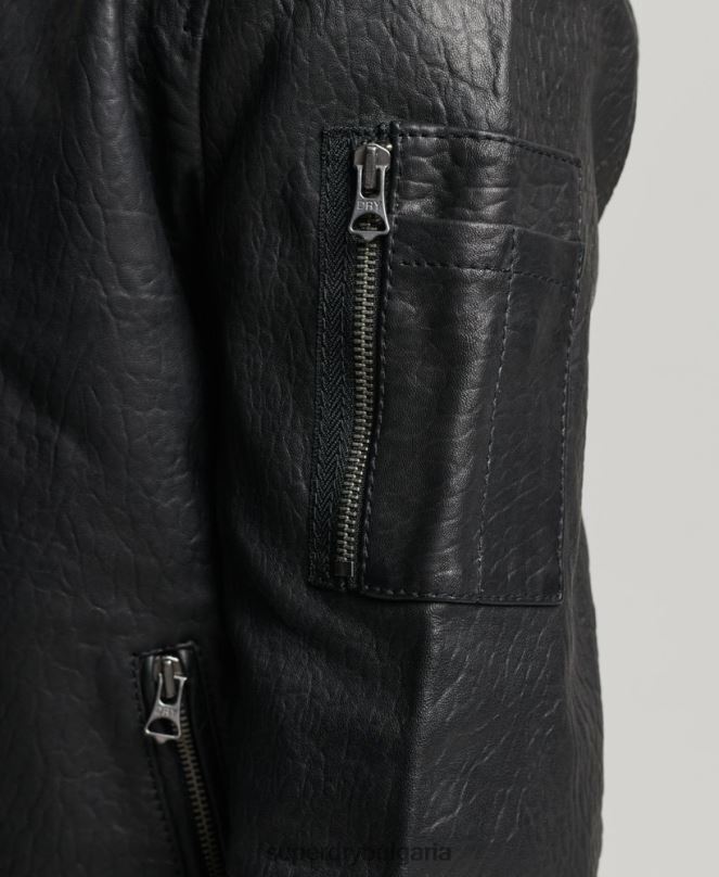 Superdry облекло N00H4753 черен мъже кожено бомбър яке