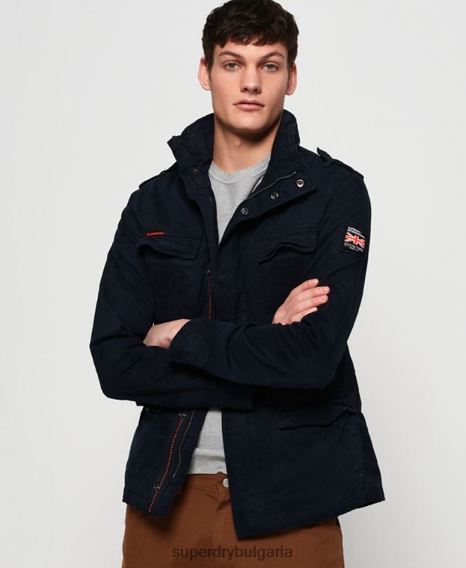 Superdry облекло N00H4754 военноморски флот мъже класическо новобранско яке с джоб