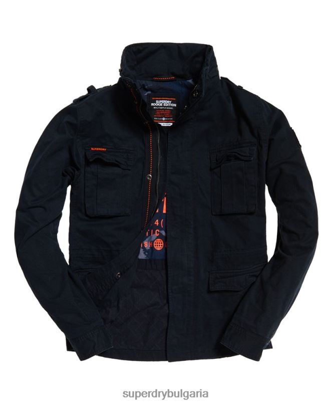 Superdry облекло N00H4754 военноморски флот мъже класическо новобранско яке с джоб