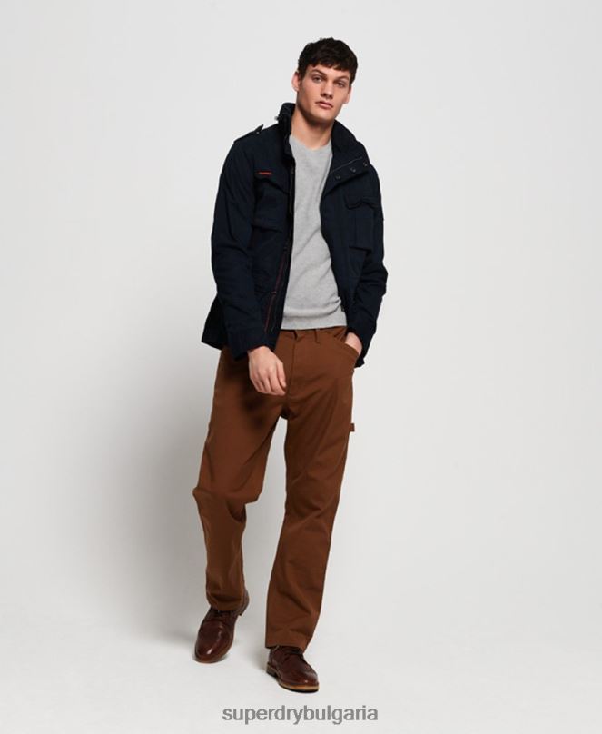 Superdry облекло N00H4754 военноморски флот мъже класическо новобранско яке с джоб