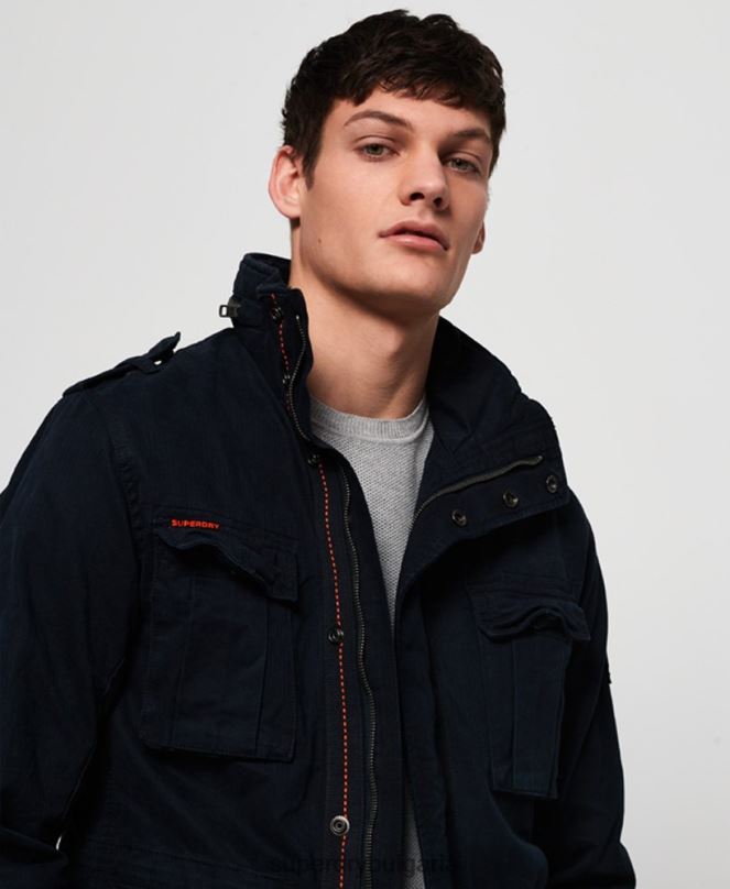 Superdry облекло N00H4754 военноморски флот мъже класическо новобранско яке с джоб