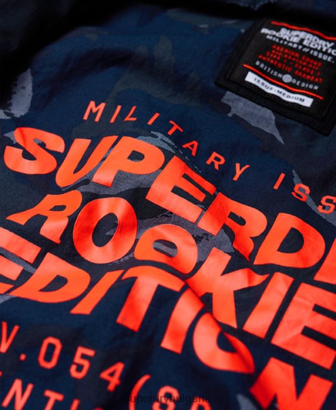 Superdry облекло N00H4754 военноморски флот мъже класическо новобранско яке с джоб