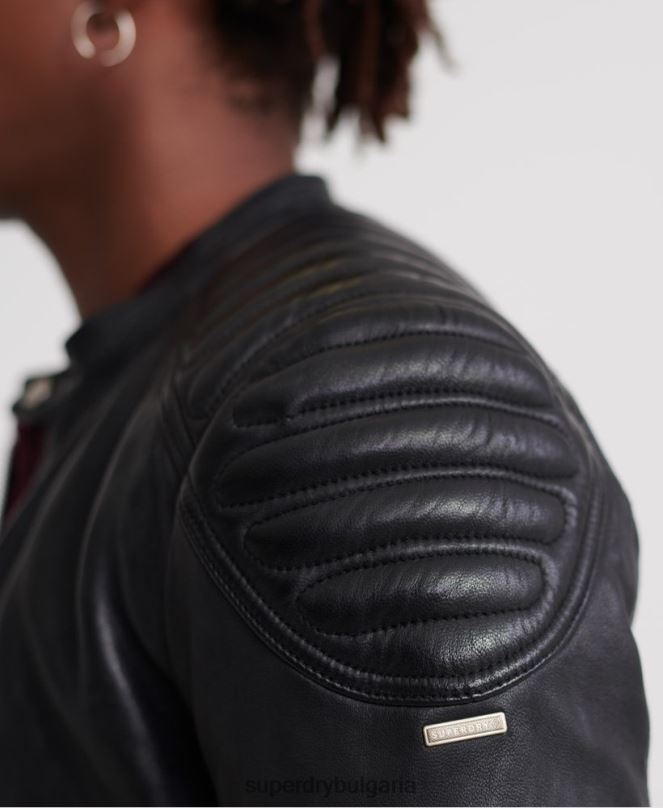 Superdry облекло N00H4758 черен мъже кожено състезателно яке city hero