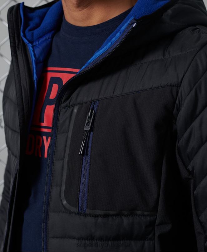 Superdry облекло N00H4774 черен мъже конвекционно ежедневно яке с качулка