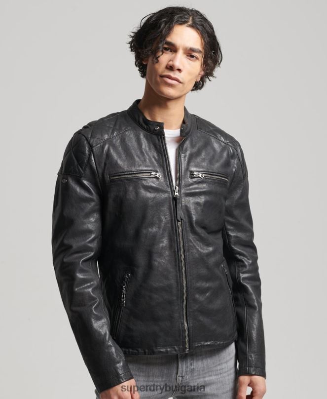 Superdry облекло N00H4776 черен мъже мото състезателно яке