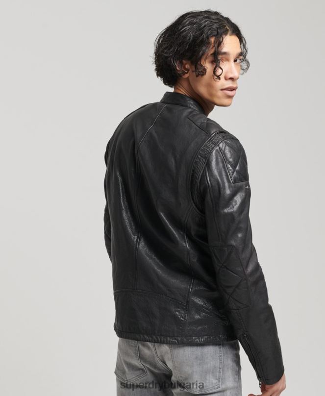 Superdry облекло N00H4776 черен мъже мото състезателно яке