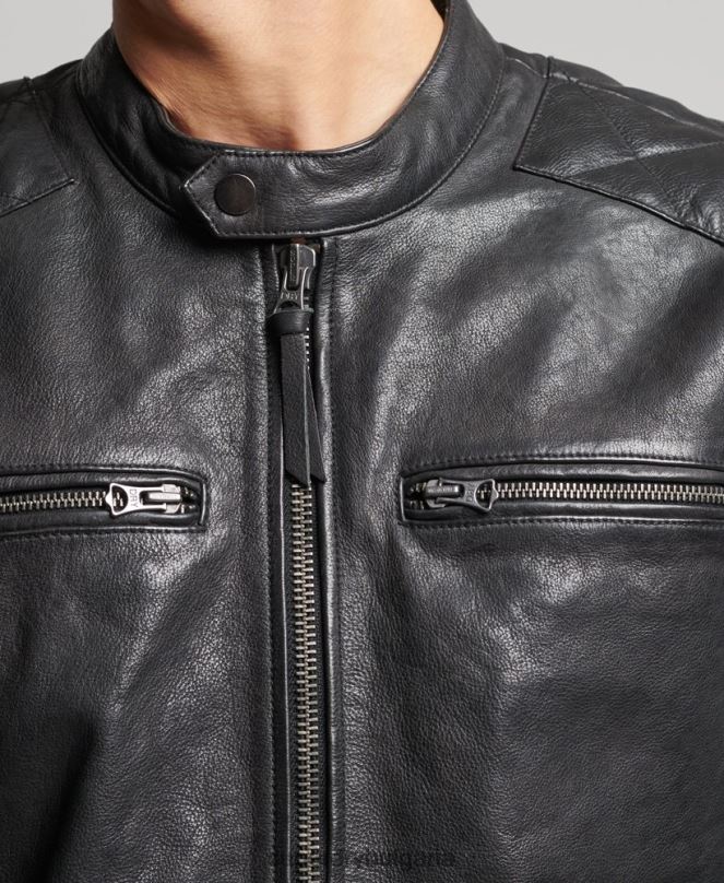 Superdry облекло N00H4776 черен мъже мото състезателно яке
