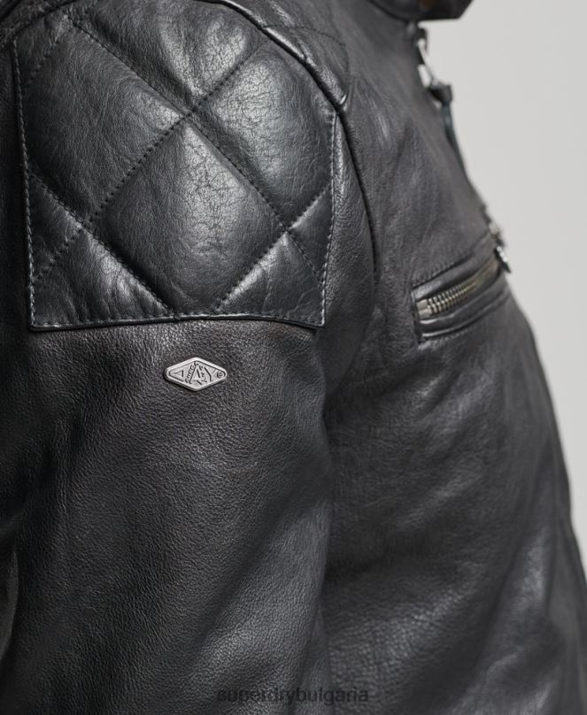 Superdry облекло N00H4776 черен мъже мото състезателно яке