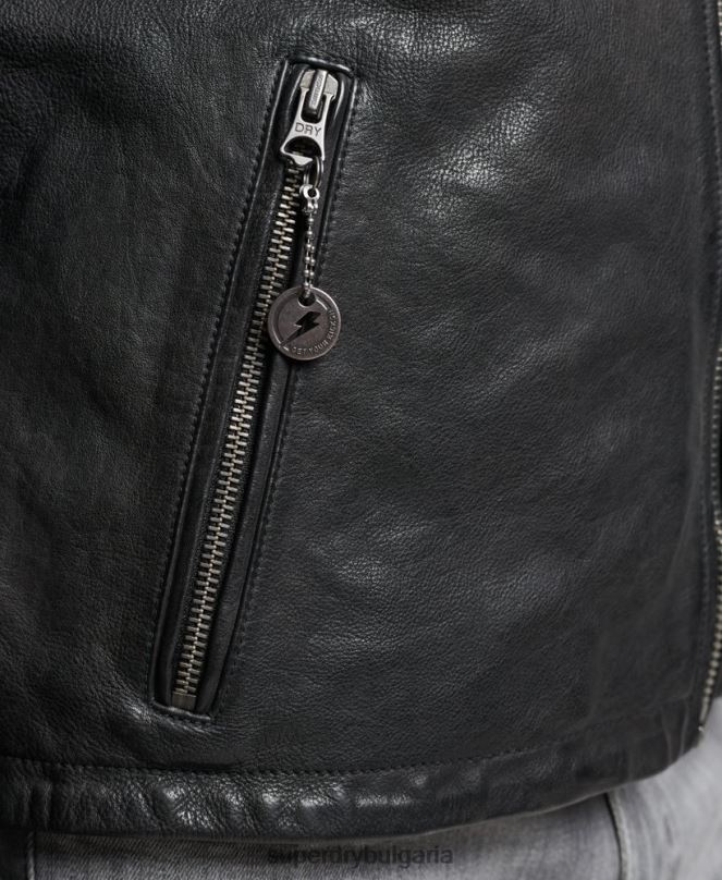 Superdry облекло N00H4776 черен мъже мото състезателно яке