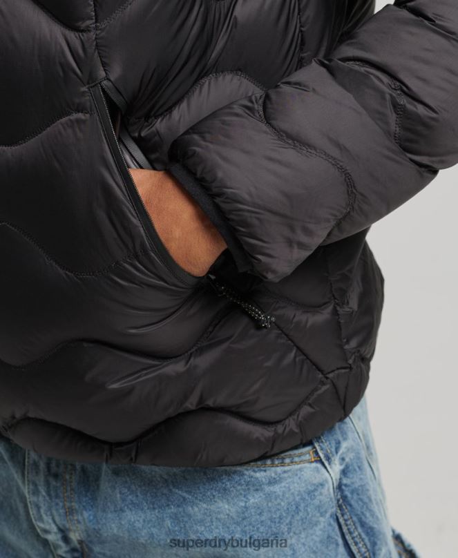 Superdry облекло N00H4778 черен мъже xpd пухено яке