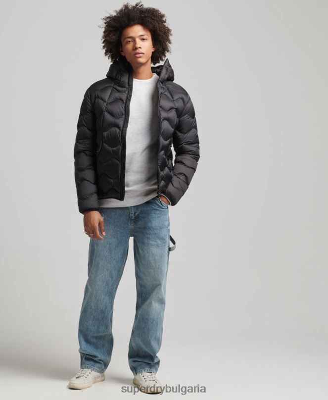 Superdry облекло N00H4778 черен мъже xpd пухено яке